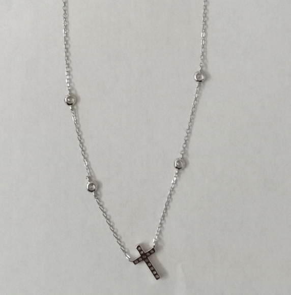 Isabella M. Sterling Silver & Bezel CZ Cross Necklace & Pendant Set - Picture 10 of 15
